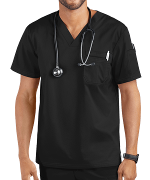 Reina Medical Uniforms 10698 - Men's V-neck with 2 side pocket stretch scrub  top